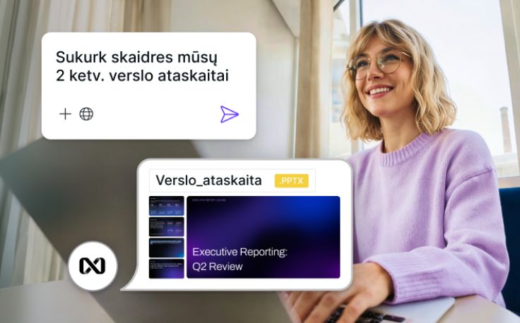Jaunoji verslininkė savo verslo veikloje naudoja nexos.ai suteikta prenumerata.